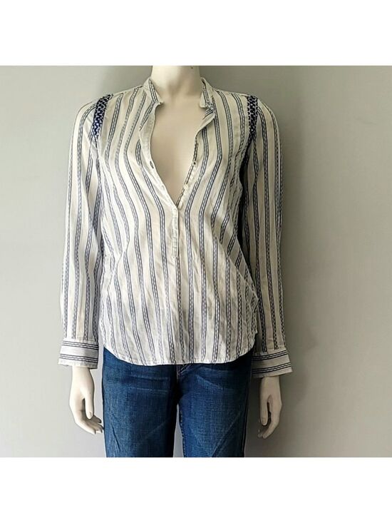 Zara Tops - BRAND NEW! Zara Basic Collection Striped Colar Shirt Size XS